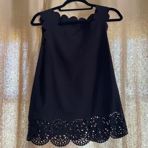 Black (no brand) scalloped black sleeveless top LG